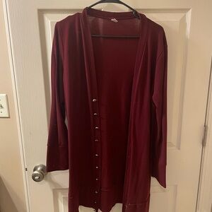 Leo Rosi Deep Red Cardigan Sweater